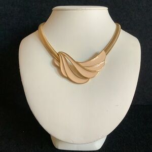 Vintage TRIFARI color enamel omega necklace.